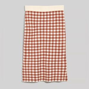 Madewell Gingham Midi Sweater Skirt XS NWT